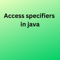 Access Modifier in java