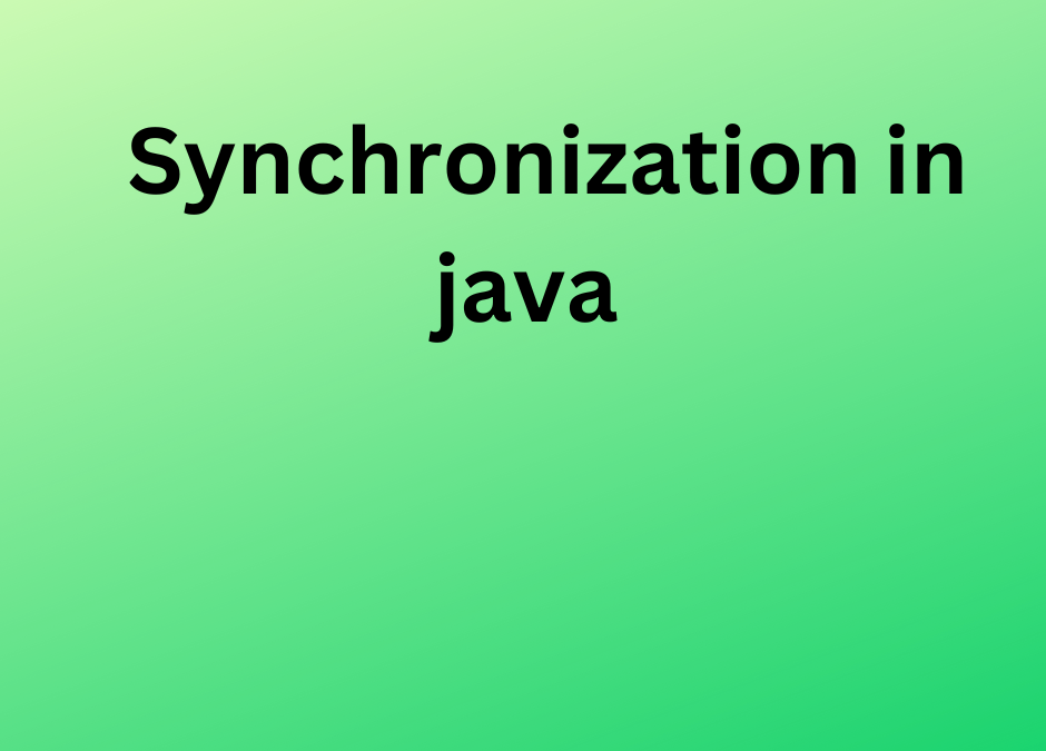 Synchronization in java