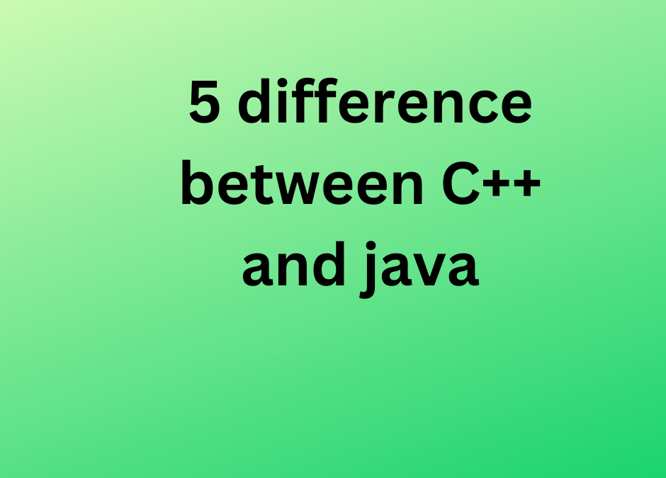 5 difference between C++ and java