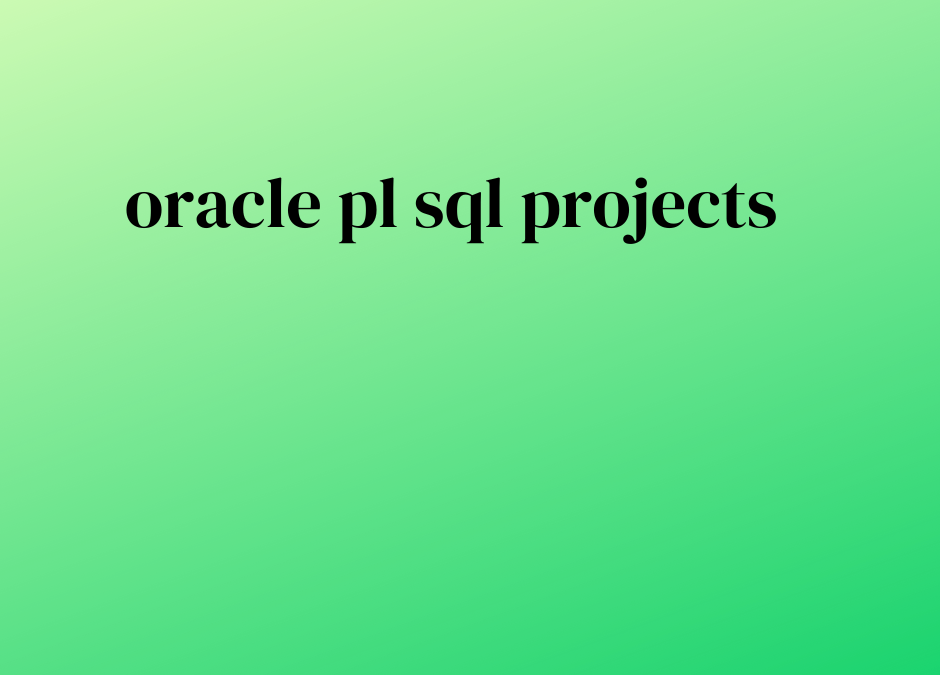 oracle pl sql projects